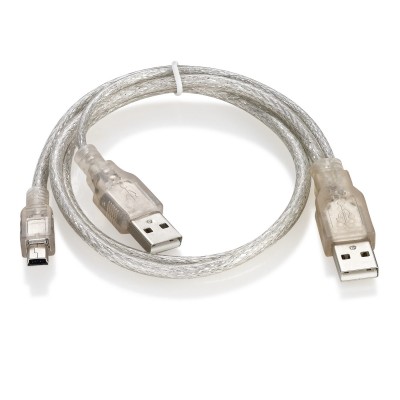 Кабель USB - miniUSB Y-кабель HDD с доп питанием, прозрачный, экранированный