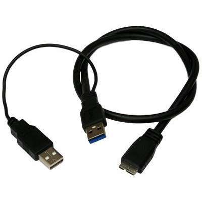 Кабель micro USB 3.0 тип B с доп питанием 0.6m