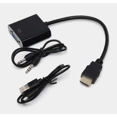 Конвертер видеосигнала HDMI в VGA MRM (c aux и питанием)