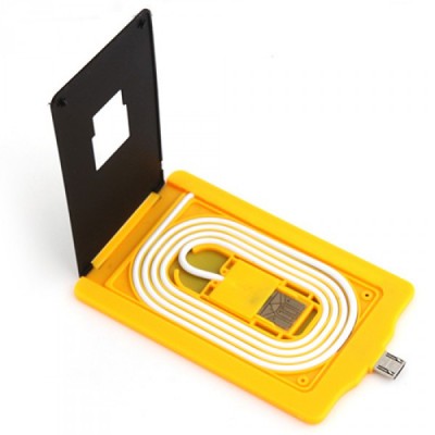 Кабель Micro USB кредитка желтый