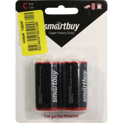 батарейка R14 smartbuy солевая SBBZ-C02S