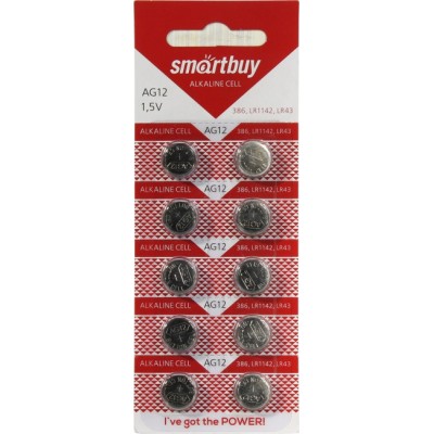 батарейка AG12 LR43 386A smartbuy