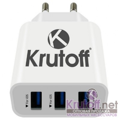 Зарядное сетевое сзу usb 3x Krutoff CH-04