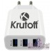 Зарядное сетевое сзу usb 3x Krutoff CH-04