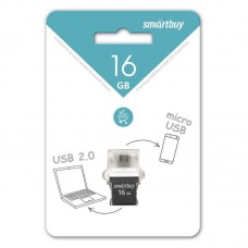 Флешка USB 16Gb + micro Smartbuy POKO
