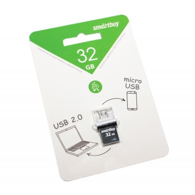 Флешка USB 32Gb + micro Smartbuy POKO