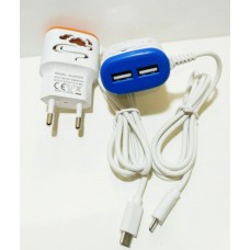 Зарядное сетевое сзу usb 2x Китай 1A + micro