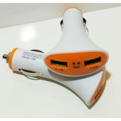 Зарядное автомобильное АЗУ Usb 2x KO-09 (длинное, для русских авто)