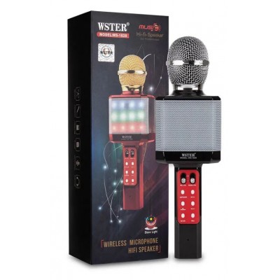 Колонка микрофон Bluetooth Mp3 караоке WS-1828 черный