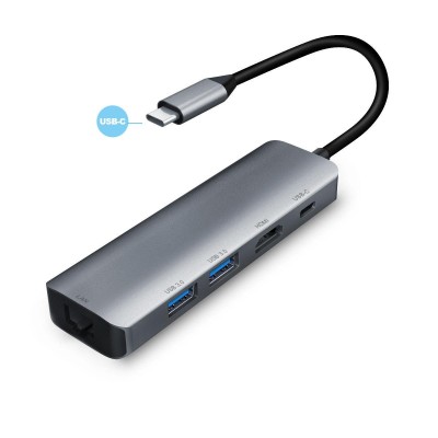Переходник Type-C хаб Multi Adapter 2xUsb 3.0, HDMI, LAN