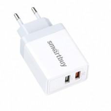 Зарядное сетевое сзу USB 2x Smartbuy Flash SBP-2022 QC 3.0 быстрое белый