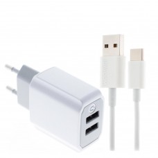 Зарядное сетевое сзу usb 2x Joyroom CA-28 2A + micro