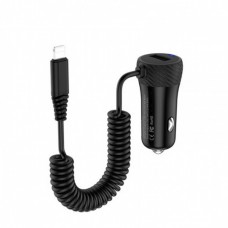 Зарядное автомобильное азу usb 1x Hoco Z21a 3.4A + кабель для Apple lightning