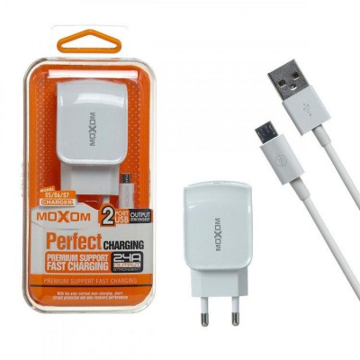 Зарядное сетевое сзу USB 2x Moxom KH-25 + micro