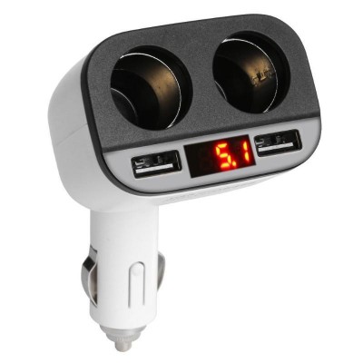 Зарядное автомобильное азу usb 2x Hoco Z28 LCD 3.1A