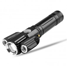 Фонарик металлический SWAT Tactical T6 зум + 2 поворотных LED,18650