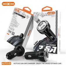 Зарядное автомобильное азу usb 2x Moxom KC-14 3.6A + кабель для Apple lightning