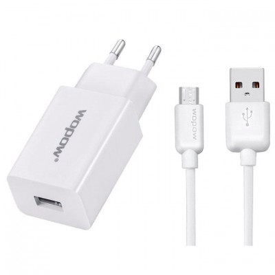 Зарядное сетевое сзу usb Wopow A21 + micro