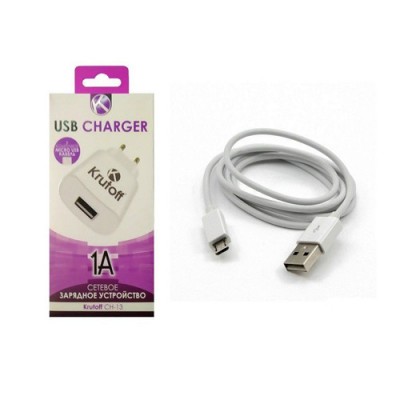 Зарядное сетевое сзу usb 1x Krutoff CH-13 + micro