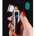 Зажигалка Usb металл Сенсор кнопка + LED узкая