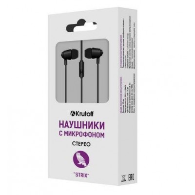 Наушники вакуумные с микрофоном Krutoff Strix