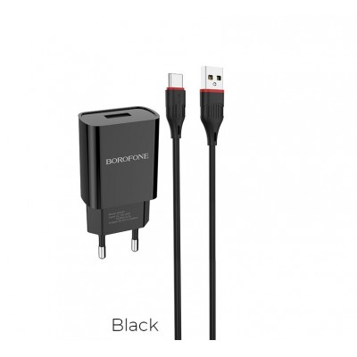 Зарядное сетевое сзу USB Borofone BA20A + Type-C белый