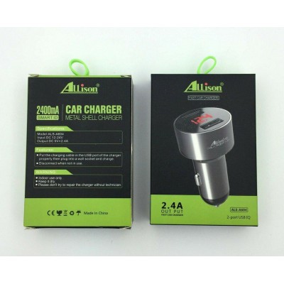 Зарядное автомобильное азу usb 2x Allison ALS-A604 LCD 2.4A