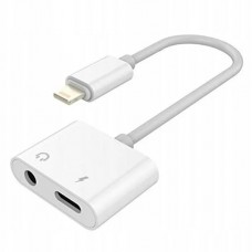 Переходник для Apple lightning - 3.5 гнездо aux+питание J-009