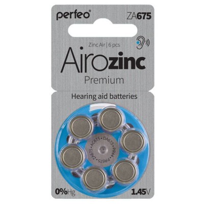 Батарейка ZA675 Airozinc Premium для слух аппаратов