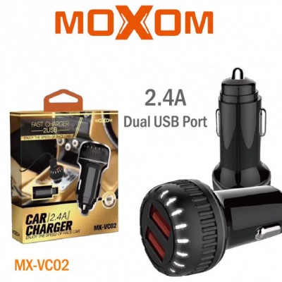 Зарядное автомобильное азу usb 2x Moxom MX-VC02 2.4A + Type-C