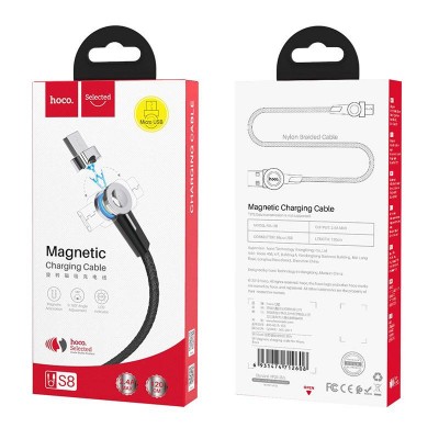 Кабель Micro USB магнитный Hoco S8 черный