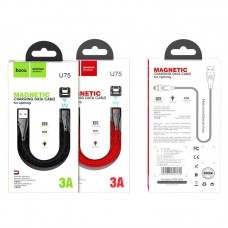 кабель для Apple Lightning USB магнитный Hoco U75 черный