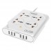 Фильтр сетевой 4 розетки СЗУ USB 6x 10A Moxom KH-63Y белый
