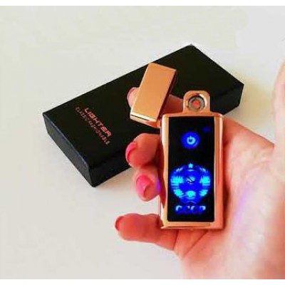 Зажигалка Usb металл Сенсор кнопка LED + доп. спираль СССР
