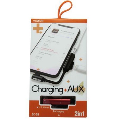 Переходник для Apple Lightning - 3.5 гнездо aux+питание Moxom CC-59