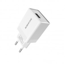 Зарядное сетевое сзу USB Borofone BA17A быстрое QC 3.0, черное