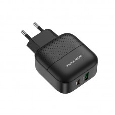 Зарядное сетевое сзу USB Borofone BA46A быстрое QC 3.0 +PD черный