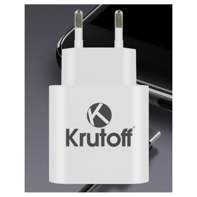 Зарядное сетевое сзу usb 3x Krutoff CH-20+Type-C