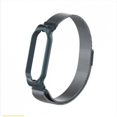 Ремешок металл для фитнес браслета Miband 5, черный