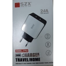 Зарядное сетевое сзу usb 2x SZX C75A 2.4a +micro