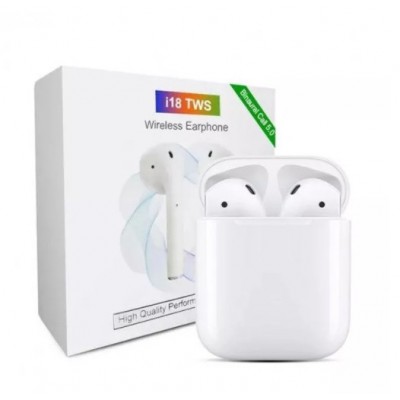 Наушники Bluetooth i18 5.0 TWS белые
