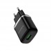 Зарядное сетевое сзу USB Borofone BA36A быстрое QC 3.0 + micro, черный