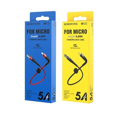 Кабель micro USB Borofone BX32 0.25m 5A черный