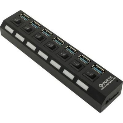 Хаб USB 3.0 7 порт с выключ SBHA-7307 черный