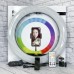 Селфи лампа кольцевая WH36 RGB с пультом, без штатива