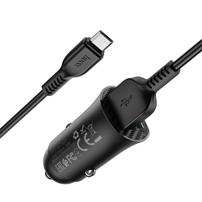 Зарядное автомобильное быстрое азу usb 2x Hoco Z39 3.4A QC3.0 + micro