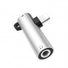 Переходник Apple lightning - 3.5 гнездо aux+питание Hoco LS21
