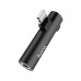 Переходник Apple lightning - 3.5 гнездо aux+питание Hoco LS21
