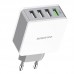 Зарядное сетевое сзу USB 4x Borofone BA43A быстрое QC 3.0 бел