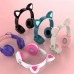 Наушники bluetooth Cat Ear ZW-028 с ушками LED бело-розовые